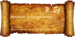 Markon Szilveszter névjegykártya